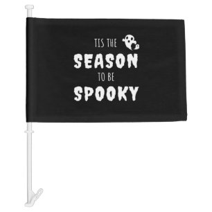 Tis The Season To Be Spooky Funny Design Car Flag