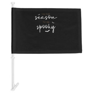 Tis The Season To Be Spooky Halloween Retro Classi Car Flag