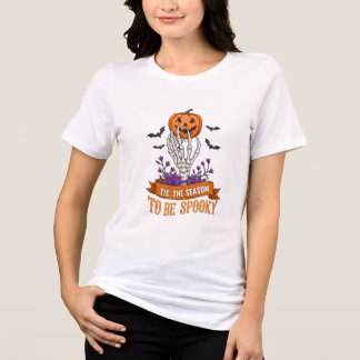 Tis The Season To Be Spooky Skeleton Hand Hallowee Tri-Blend Shirt