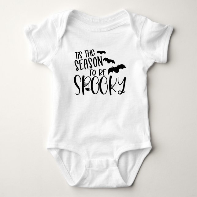 Tis The Season To Be Spooky with Bats Baby Bodysuit (Front)