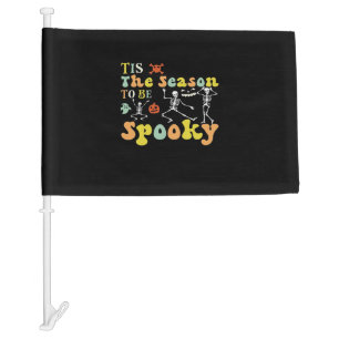 Tis The Season To Creepy Funny Dancing Skeletons M Car Flag