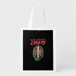 Tis The Season To Creepy Skeleton Tree Grocery Bag