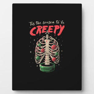 Tis The Season To Creepy Skeleton Tree Plaque