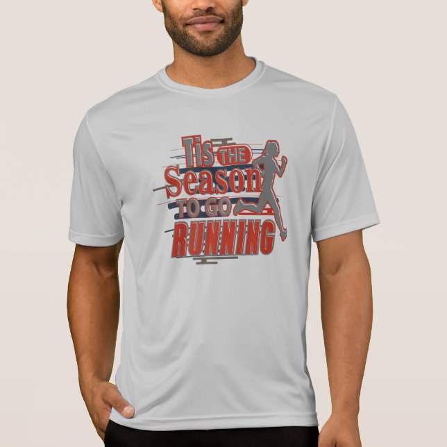 Tis the Season to go Running Winter Marathon T-Shirt (Front)