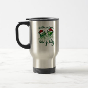 Tis The Season To Jelly Funny Jellyfish Christmas Travel Mug