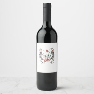 Tis The Season To Jolly Funny Christmas Skeleton D Wine Label