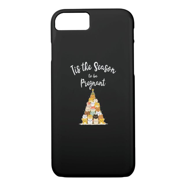 Tis The Season To Pregnant Cute Christmas Tree Men Case-Mate iPhone Case (Back)