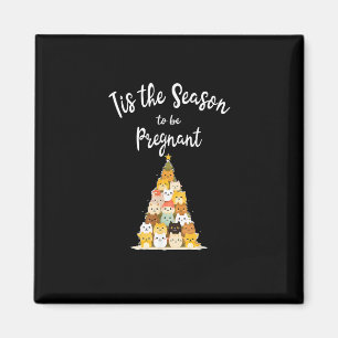 Tis The Season To Pregnant Cute Christmas Tree Men Magnet