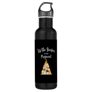 Tis The Season To Pregnant Cute Christmas Tree Men Stainless Steel Water Bottle