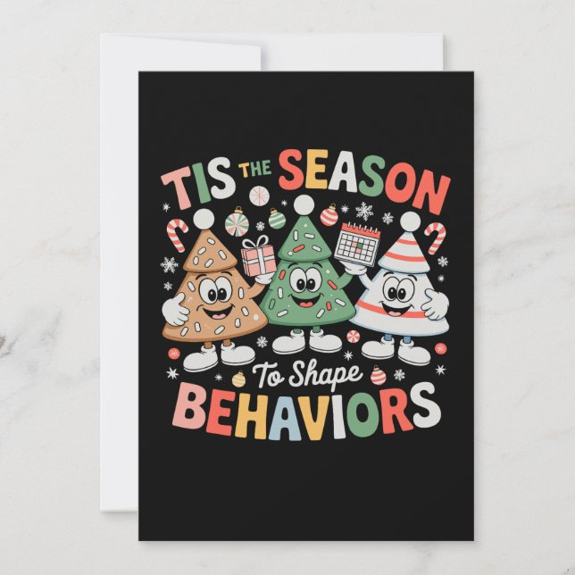 Tis The Season To Shape Behavior Analyst Christmas Holiday Card (Front)