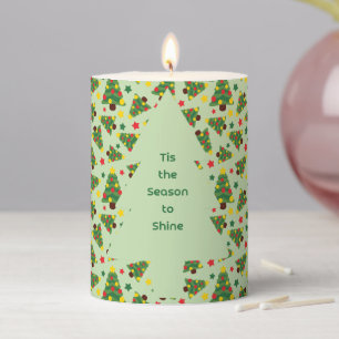 Tis the Season to Shine Festive Christmas Gift Pillar Candle