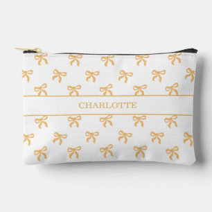 Tis' The Season To Sparkle Christmas Bow Gold Accessory Pouch
