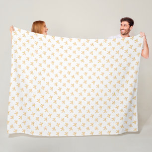 Tis' The Season To Sparkle Christmas Bow Gold Fleece Blanket