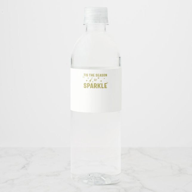 Tis The Season To Sparkle - Funny Sparkling Wine H Water Bottle Label (Front)