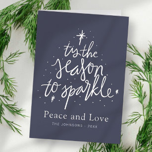 T'is The Season To Sparkle Modern Christmas Tree Holiday Card
