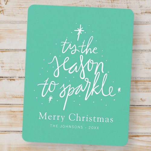 Tis The Season To Sparkle Modern Christmas Tree Holiday Card