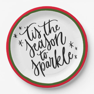 Tis The Season To Sparkle Paper Plates