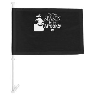 Tis The Season To Spooky Halloween Sarcastic Funny Car Flag