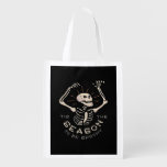 Tis The Season To Spooky Halloween Skeleton Vintag Grocery Bag