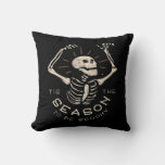 Tis The Season To Spooky Halloween Skeleton Vintag Throw Pillow