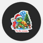 Tis The Season Turtle Pet Owner Christmas Festive  Classic Round Sticker