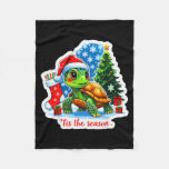 Tis The Season Turtle Pet Owner Christmas Festive  Fleece Blanket