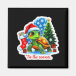 Tis The Season Turtle Pet Owner Christmas Festive  Magnet