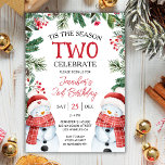 Tis The Season TWO | Winter Snowman 2nd Birthday  Invitation<br><div class="desc">Step into the magical world of Christmas with our "Tis the Season TWO | Winter Snowman 2nd Birthday". It's the perfect way to share the holiday cheer with a sprinkle of birthday magic. Don't miss out, get your invitations now and make this special day merry and bright for your little...</div>