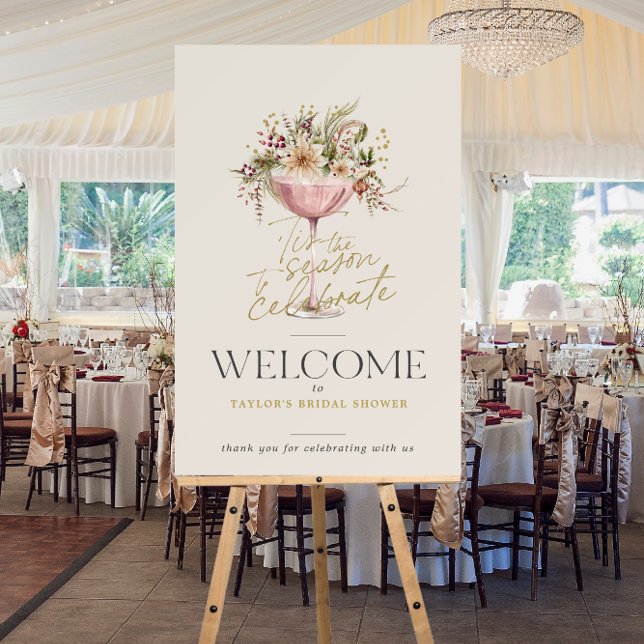 Tis the Season Winter Bridal Shower Welcome Foam Board (Creator Uploaded)