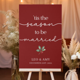 Tis The Season Winter Wedding Faux Canvas Print