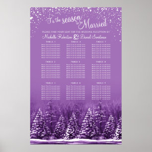 Tis the season winter wedding purple seating chart