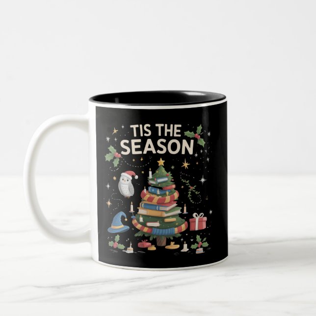 Tis the Season Wizard School Christmas Cozy Magic Two-Tone Coffee Mug (Left)