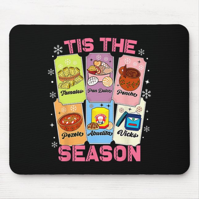 Tis The Season Xmas Card Mexican Christmas Pan Dul Mouse Pad (Front)