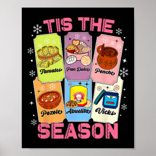 Tis The Season Xmas Card Mexican Christmas Pan Dul Poster