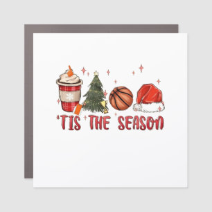 Tis the Season Xmas Christmas Basketball Car Magnet