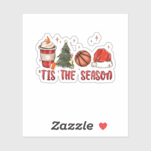Tis the Season Xmas Christmas Basketball  Sticker