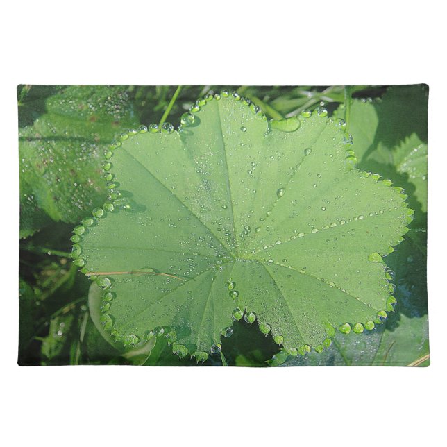 Tischset hübsches Blatt mit Wassertröpfchen Cloth Placemat (Front)