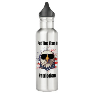 Tism In Patriotism Stainless Steel Water Bottle