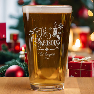 Tiss The Season Add Name & Text Etched Christmas Pint Glass