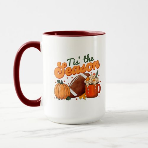 Tiss The Season Autumn Pumpkins and Football Mug