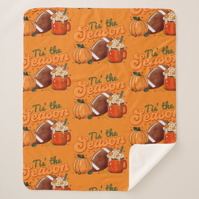 Tiss The Season For Football  Sherpa Blanket (Front)