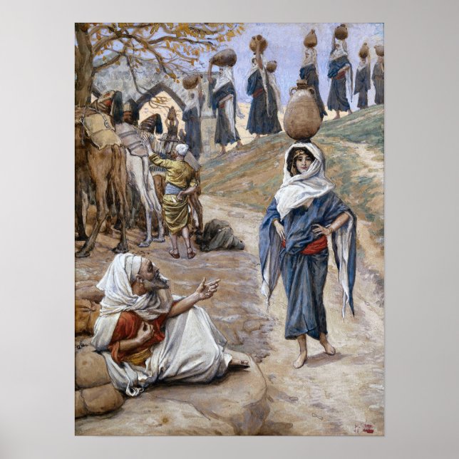 Tissot - Abraham's Servant Meeteth Rebecca 1896 Poster (Front)