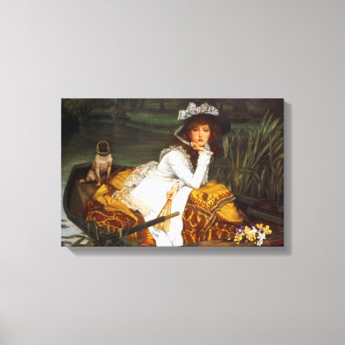 Tissot Young Lady in a Boat Canvas Print