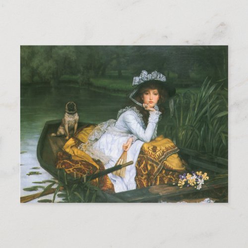 Tissot Young Lady in a Boat Postcard