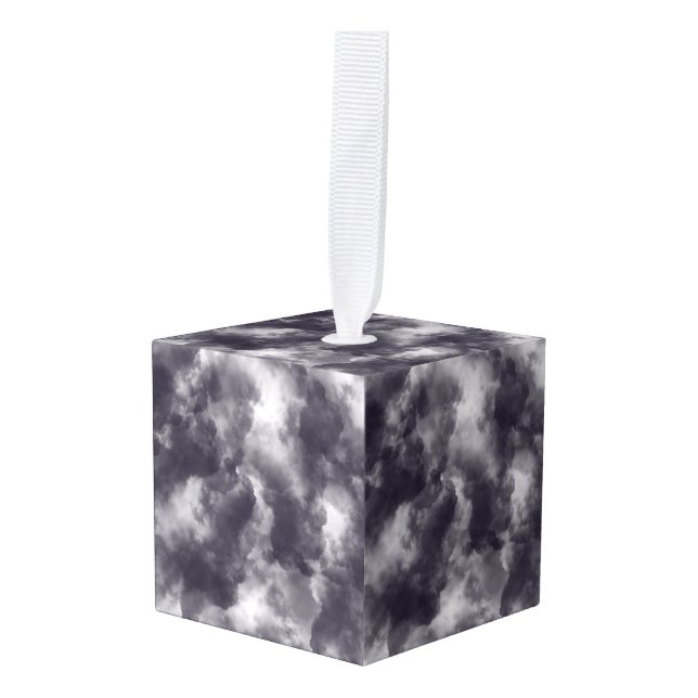 Tissue Box Cover Cube Ornament (Front Angled)
