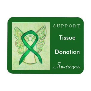 Tissue Donation Awareness Ribbon Angel Magnets