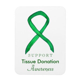 Tissue Donation Green Awareness Ribbon Magnet