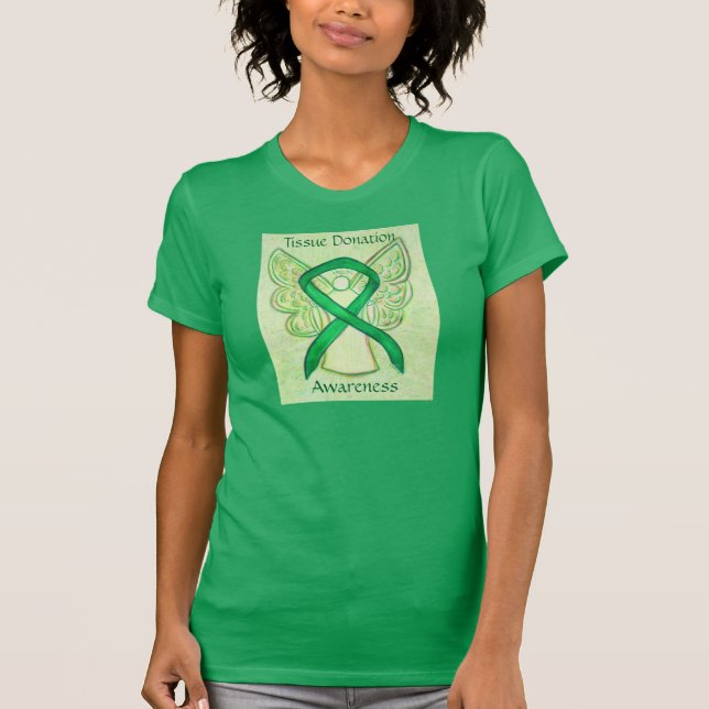 Tissue Donation Green Awareness Ribbon Shirt (Front)