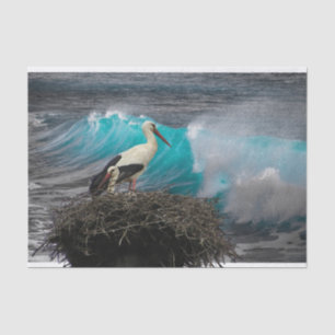 Tissue Gift Paper with Ocean and Nesting Bird