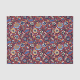 Tissue or Decoupage Paper - Boho Bold Floral Red